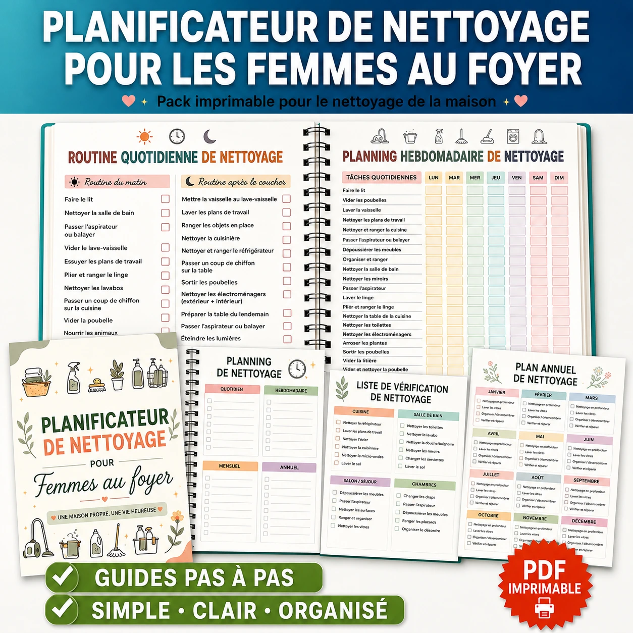 Étape par étape du planificateur de ménage
